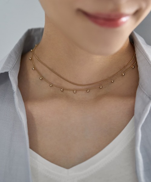 間隔ボールチェーン2連ネックレス（ネックレス）｜STYLE DELI