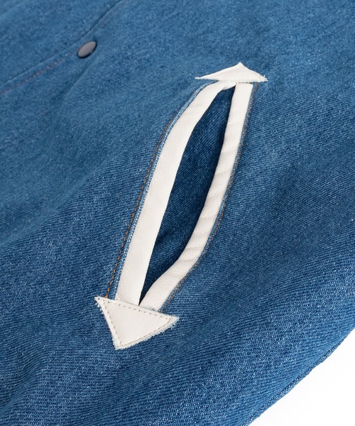 FTW（エフティダブリュー）の「DENIM VARSITY JACKET（スタジャン・メンズ・ブラック/ライトブルー・MEDIUM/LARGE）」の6枚目の写真