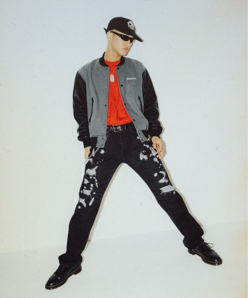 FTW（エフティダブリュー）の「DENIM VARSITY JACKET（スタジャン・メンズ・ブラック/ライトブルー・MEDIUM/LARGE）」の7枚目の写真