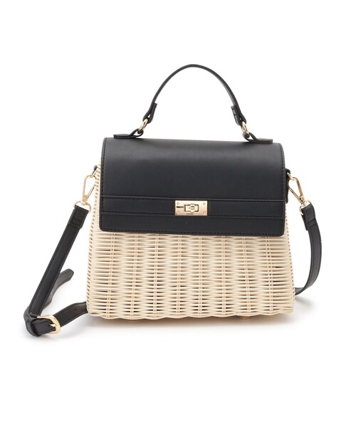 couture brooch（クチュールブローチ）の「◆ラタンフラップバッグ（ショルダーバッグ・レディース・ライトグレー/ブラック・00）」の7枚目の写真