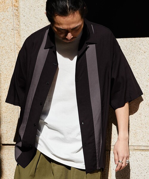 CTHY オープンカラーリラックスフィットハーフスリーブシャツ CTHY シャツ オープンカラーリラックスフィットハーフスリーブ