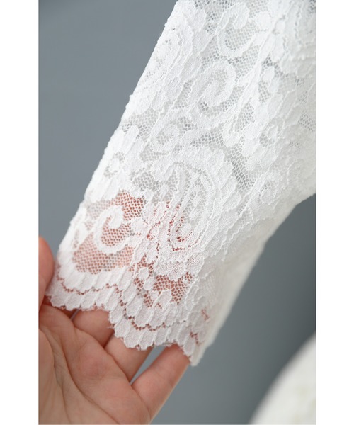 cawaii(カワイイ)の「Tシャツ卒業宣言5分袖シアーレースインナー トップス ハイネック(Tシャツ/カットソー・レディース・ホワイト/ブラック・S~M/L~LL/3L~4L)」の15枚目の写真