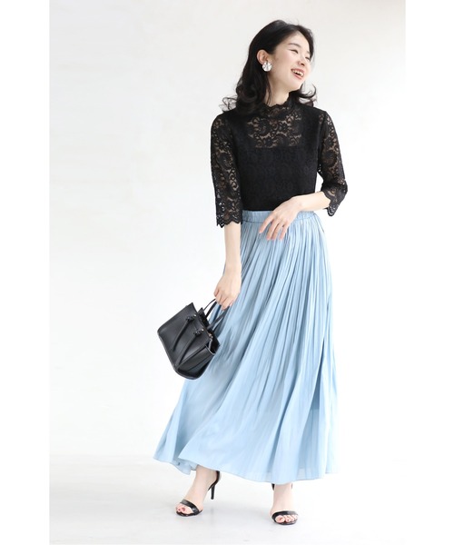 cawaii(カワイイ)の「Tシャツ卒業宣言5分袖シアーレースインナー トップス ハイネック(Tシャツ/カットソー・レディース・ホワイト/ブラック・S~M/L~LL/3L~4L)」の4枚目の写真