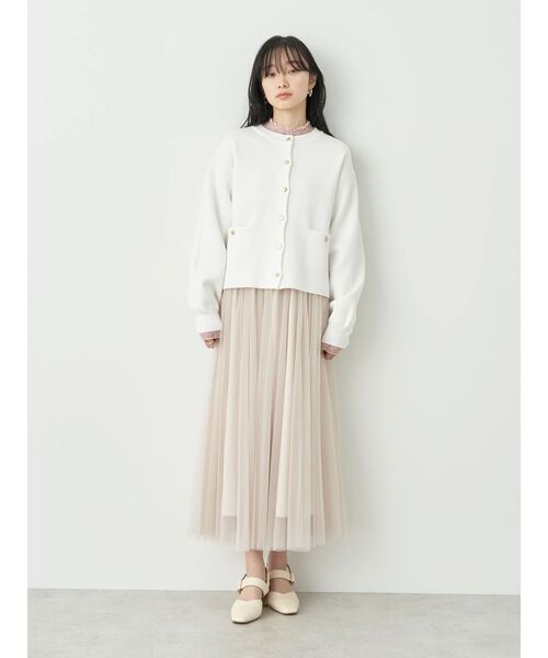 earth music&ecology（アースミュージックアンドエコロジー）の「ミラノリブカーディガン（カーディガン/ボレロ・レディース・オフホワイト/ネイビー/ベージュ/ミント・FREE）」の10枚目の写真