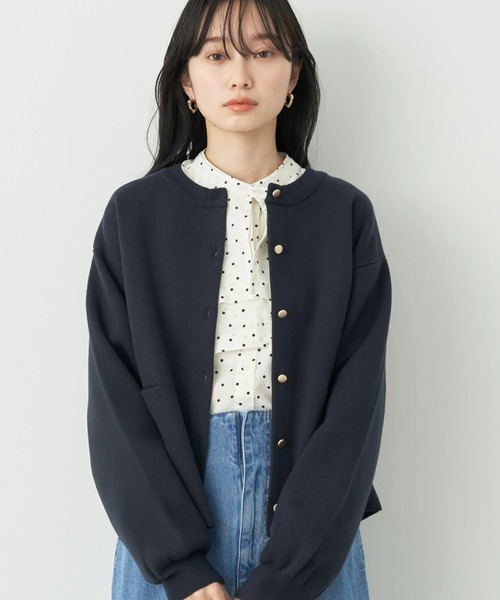 earth music&ecology（アースミュージックアンドエコロジー）の「ミラノリブカーディガン（カーディガン/ボレロ・レディース・オフホワイト/ネイビー/ベージュ/ミント・FREE）」の4枚目の写真
