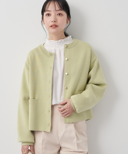 earth music&ecology（アースミュージックアンドエコロジー）の「ミラノリブカーディガン（カーディガン/ボレロ・レディース・オフホワイト/ネイビー/ベージュ/ミント・FREE）」の3枚目の写真