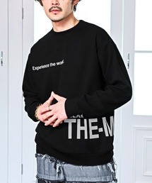 光沢ロゴプリントトレーナー