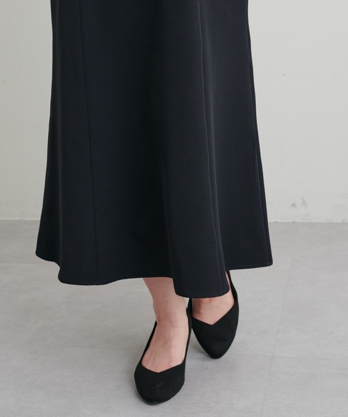 natural couture(ナチュラルクチュール)の「オケージョン対応可能 / 異素材メッシュスリーブドレス(ドレス・レディース・ブラック/アイボリー/サックスブルー・FREE)」の11枚目の写真