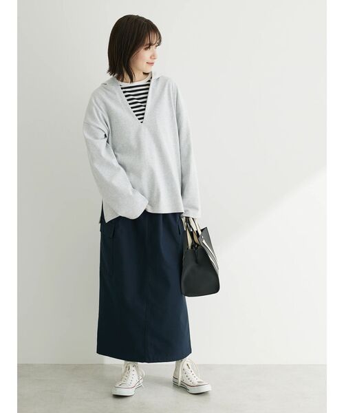 Green　Parks（グリーンパークス）の「・Double　Flags　10ozスキッパーフーディ（Tシャツ/カットソー・レディース・グリーン/モカ/サックスブルー/杢グレー・FREE）」の7枚目の写真