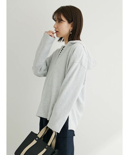 Green　Parks（グリーンパークス）の「・Double　Flags　10ozスキッパーフーディ（Tシャツ/カットソー・レディース・グリーン/モカ/サックスブルー/杢グレー・FREE）」の11枚目の写真