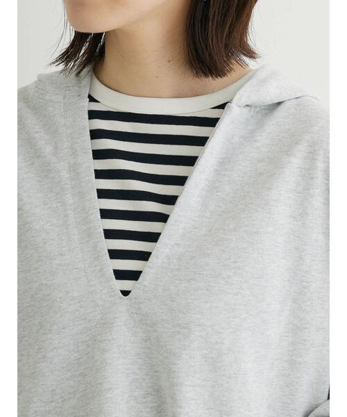 Green　Parks（グリーンパークス）の「・Double　Flags　10ozスキッパーフーディ（Tシャツ/カットソー・レディース・グリーン/モカ/サックスブルー/杢グレー・FREE）」の13枚目の写真