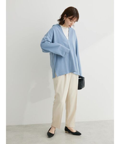 Green　Parks（グリーンパークス）の「・Double　Flags　10ozスキッパーフーディ（Tシャツ/カットソー・レディース・グリーン/モカ/サックスブルー/杢グレー・FREE）」の15枚目の写真