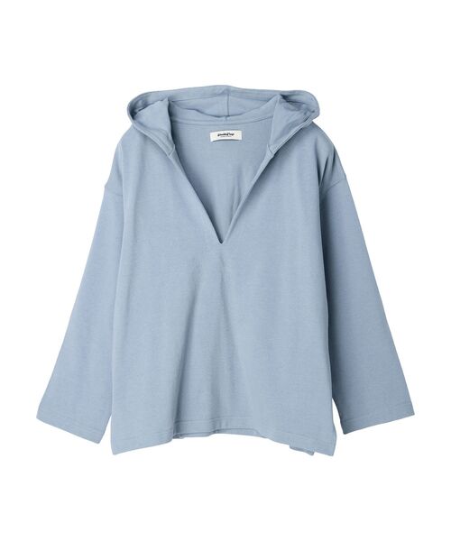 Green　Parks（グリーンパークス）の「・Double　Flags　10ozスキッパーフーディ（Tシャツ/カットソー・レディース・グリーン/モカ/サックスブルー/杢グレー・FREE）」の20枚目の写真