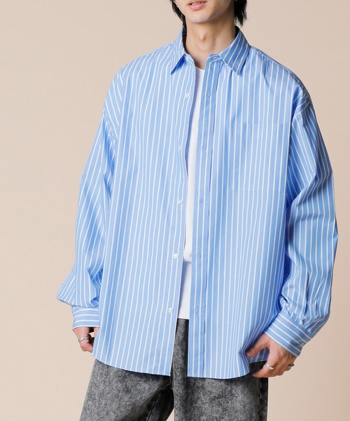 ADMIX/ATELIER SAB MEN(アドミックスアトリエサブメン)の「高密度コットンブロード / ワイドルーズシャツ オーバーサイズ(シャツ/ブラウス・メンズ・ホワイト/ホワイト系その他/ホワイト系その他2/ブラック/ブルーグレー/ブルー系その他・48/50)」の6枚目の写真