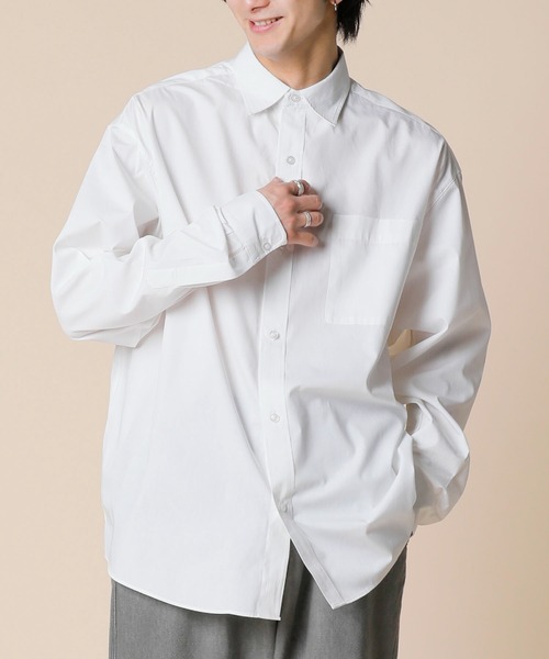 ADMIX/ATELIER SAB MEN(アドミックスアトリエサブメン)の「高密度コットンブロード / ワイドルーズシャツ オーバーサイズ(シャツ/ブラウス・メンズ・ホワイト/ホワイト系その他/ホワイト系その他2/ブラック/ブルーグレー/ブルー系その他・48/50)」の2枚目の写真