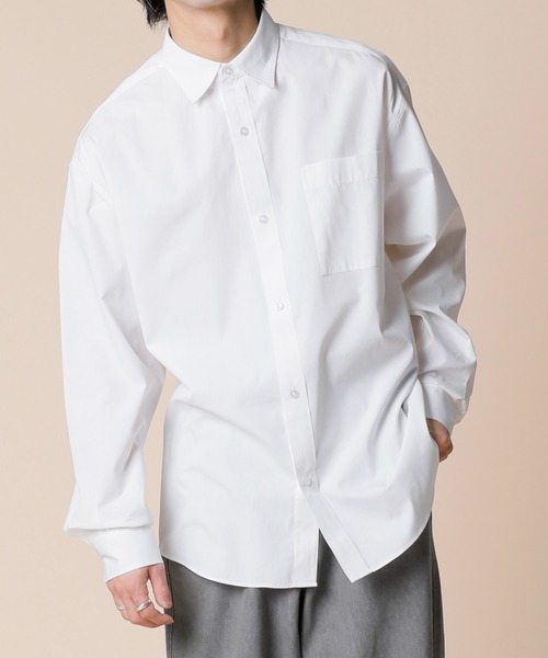 ADMIX/ATELIER SAB MEN(アドミックスアトリエサブメン)の「高密度コットンブロード / ワイドルーズシャツ オーバーサイズ(シャツ/ブラウス・メンズ・ホワイト/ホワイト系その他/ホワイト系その他2/ブラック/ブルーグレー/ブルー系その他・48/50)」の20枚目の写真