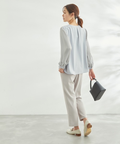 ROPE' PICNIC(ロペピクニック)の「洗える/プリーツスリーブブラウス(シャツ/ブラウス・レディース・ホワイト/ネイビー/サックスブルー/ラベンダー・38)」の10枚目の写真