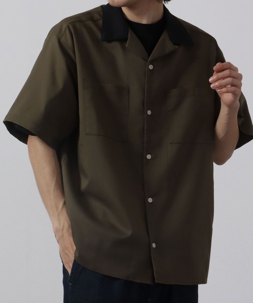 セールTR両ポケクレリックオープンカラー半袖シャツ（シャツ