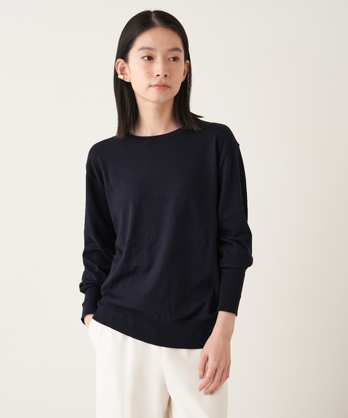 collex(コレックス)の「シルクコットンプルオーバー(ニット/セーター・レディース・ネイビー/ホワイト/オレンジ系その他・フリー)」の2枚目の写真