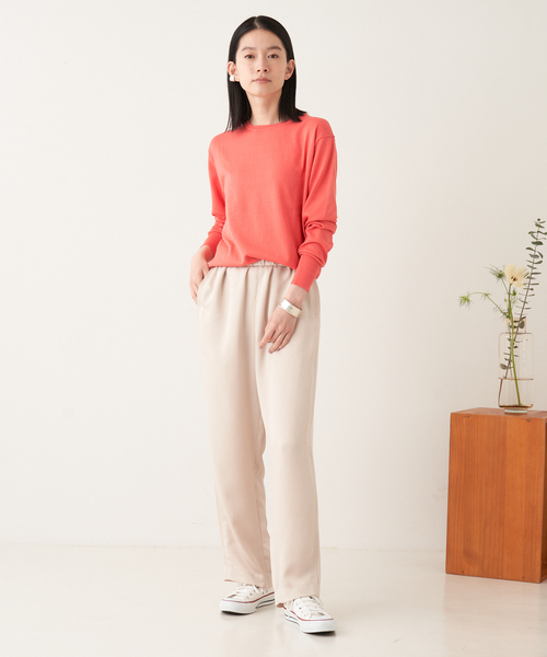 collex(コレックス)の「シルクコットンプルオーバー(ニット/セーター・レディース・ネイビー/ホワイト/オレンジ系その他・フリー)」の8枚目の写真