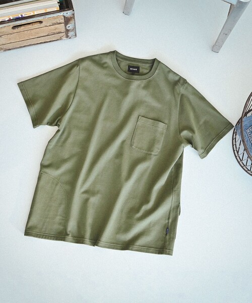 BEAMS（ビームス）の「BEAMS / ヘビーウエイト ポケット  Tシャツ（Tシャツ/カットソー・メンズ・ホワイト/ブラック/ネイビー/オリーブ・S/M/L/XL）」の3枚目の写真