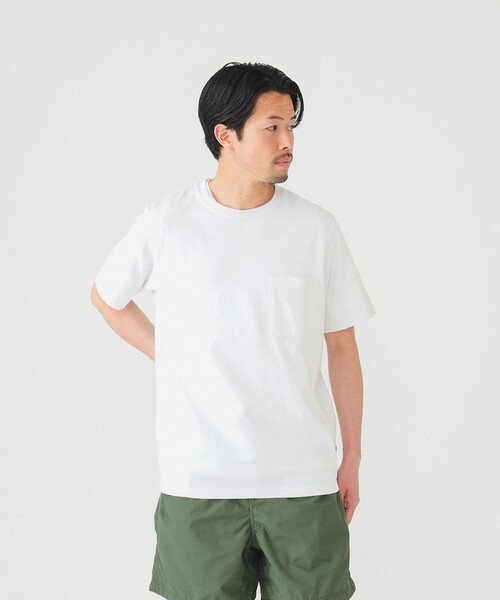 BEAMS（ビームス）の「BEAMS / ヘビーウエイト ポケット  Tシャツ（Tシャツ/カットソー・メンズ・ホワイト/ブラック/ネイビー/オリーブ・S/M/L/XL）」の5枚目の写真