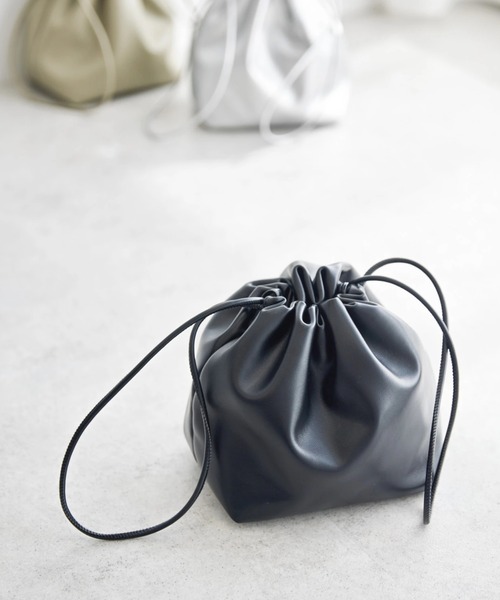 AMERICAN HOLIC(アメリカンホリック)の「巾着バッグ(エコバッグ/サブバッグ・レディース・シルバー/ブラック/カーキ・FREE)」の2枚目の写真