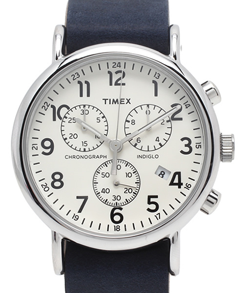 TIMEX(タイメックス)の「TIMEX(タイメックス): WEEKENDER CHRONOGRAPH(アナログ腕時計・メンズ・ベージュ/ネイビー・ONE SIZE)」の1枚目の写真