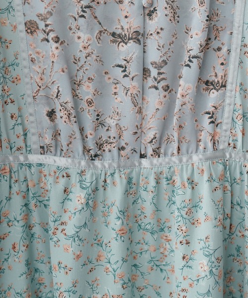 natural couture（ナチュラルクチュール）の「配色テープ使いオリエンタル柄ワンピース（ワンピース・レディース・ブルー/アイボリー/ブラック/グレイッシュベージュ・FREE）」の6枚目の写真
