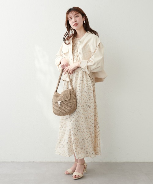 natural couture（ナチュラルクチュール）の「配色テープ使いオリエンタル柄ワンピース（ワンピース・レディース・ブルー/アイボリー/ブラック/グレイッシュベージュ・FREE）」の21枚目の写真