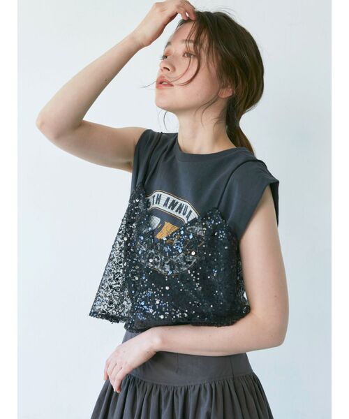 Ungrid（アングリッド）の「ヴィンテージロゴノースリトップス（タンクトップ・レディース・オレンジ/オフホワイト/チャコールグレー・FREE）」の6枚目の写真