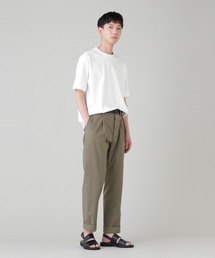 マーガレットハウエル　コットンシルクパンツ　テラコッタ　ウエストギャザー　2 マーガレットハウエル コットンシルクパンツ テラコッタ