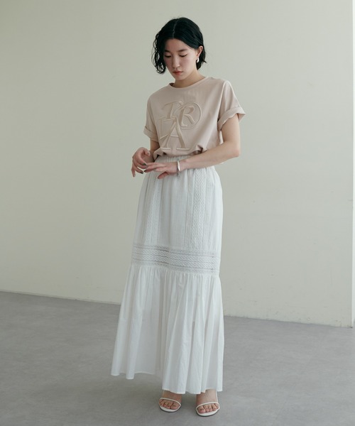LARUTA(ラルータ)の「【LARUTA】厚盛ロゴ刺繍T(Tシャツ/カットソー・レディース・チャコールグレー/ベージュ/オフホワイト/カーキ・FREE)」の21枚目の写真