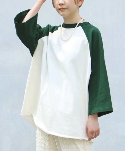 SCREEN STARS(スクリーンスターズ)の「【ZOZO限定】オーバーサイズラグランTシャツ(Tシャツ/カットソー・レディース・ネイビー/グリーン/ブラック・M/L)」の2枚目の写真