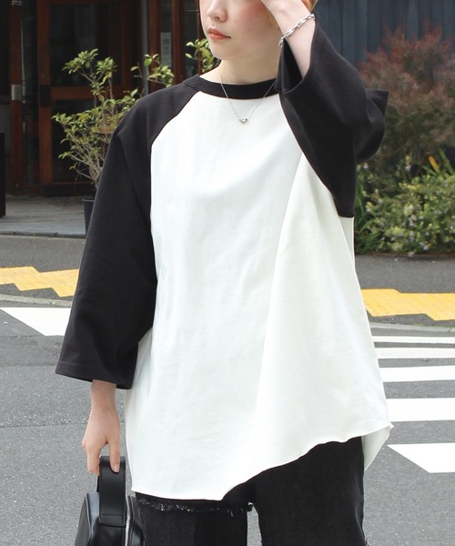 SCREEN STARS(スクリーンスターズ)の「【ZOZO限定】オーバーサイズラグランTシャツ(Tシャツ/カットソー・レディース・ネイビー/グリーン/ブラック・M/L)」の8枚目の写真