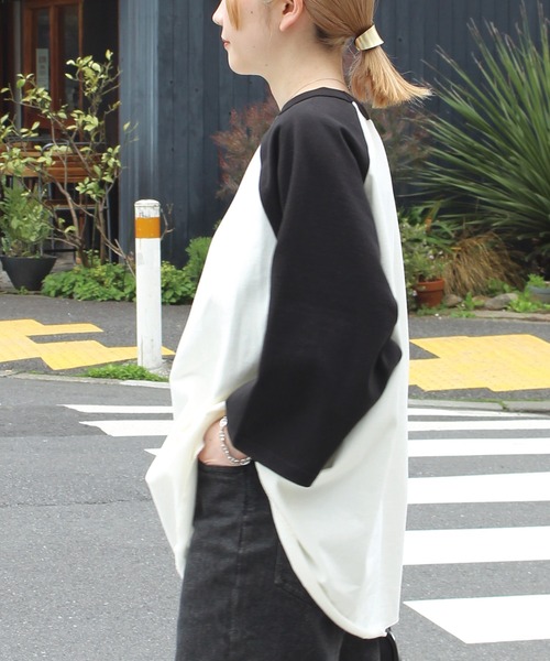 SCREEN STARS(スクリーンスターズ)の「【ZOZO限定】オーバーサイズラグランTシャツ(Tシャツ/カットソー・レディース・ネイビー/グリーン/ブラック・M/L)」の10枚目の写真