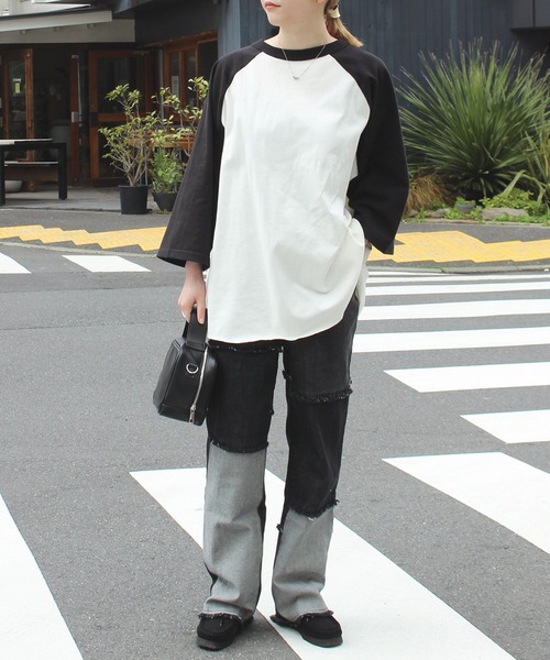 SCREEN STARS(スクリーンスターズ)の「【ZOZO限定】オーバーサイズラグランTシャツ(Tシャツ/カットソー・レディース・ネイビー/グリーン/ブラック・M/L)」の13枚目の写真