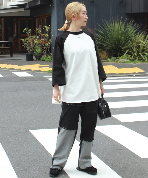 SCREEN STARS(スクリーンスターズ)の「【ZOZO限定】オーバーサイズラグランTシャツ(Tシャツ/カットソー・レディース・ネイビー/グリーン/ブラック・M/L)」の14枚目の写真