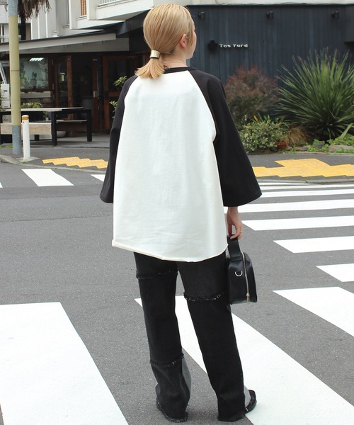 SCREEN STARS(スクリーンスターズ)の「【ZOZO限定】オーバーサイズラグランTシャツ(Tシャツ/カットソー・レディース・ネイビー/グリーン/ブラック・M/L)」の16枚目の写真