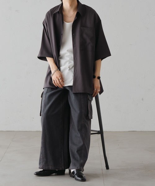 MM6 バギー ワイド フレア デニム ブラック 袴】バギーフレアデニム 黒 MM6 DIESEL SULLIVAN MM6 - MM6袴