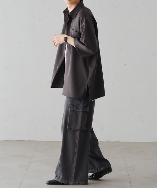 epnok（エプノック）の「バギーワイドフレアカーゴデニム（デニムパンツ・メンズ・グレイッシュブルー/ブラック/ライトブルー/インディゴブルー・SMALL/MEDIUM/LARGE）」の12枚目の写真