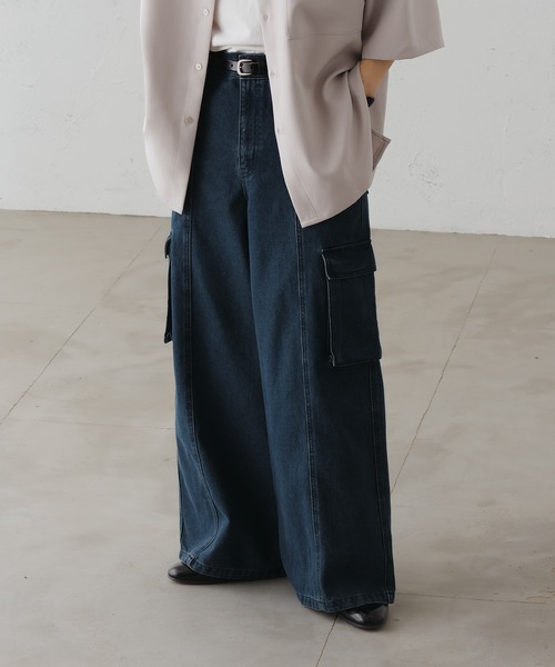 epnok（エプノック）の「バギーワイドフレアカーゴデニム（デニムパンツ・メンズ・グレイッシュブルー/ブラック/ライトブルー/インディゴブルー・SMALL/MEDIUM/LARGE）」の20枚目の写真