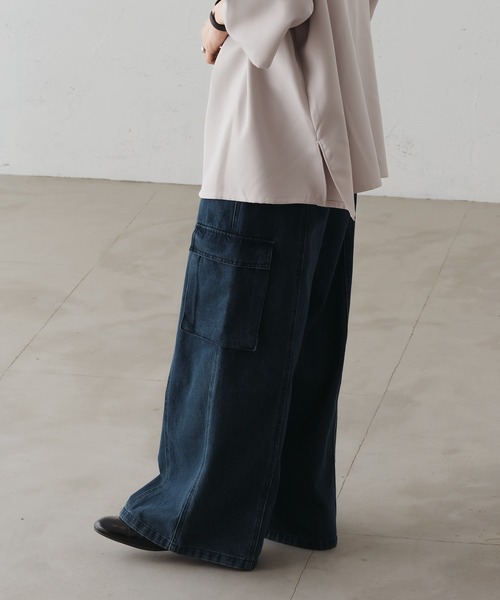 epnok（エプノック）の「バギーワイドフレアカーゴデニム（デニムパンツ・メンズ・グレイッシュブルー/ブラック/ライトブルー/インディゴブルー・SMALL/MEDIUM/LARGE）」の21枚目の写真