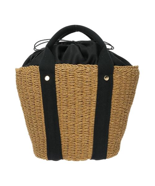 Te chichi(テチチ)の「テープハンドルペーパートートバッグ(ハンドバッグ・レディース・キャメル/ホワイト/グレー・フリ-)」の5枚目の写真