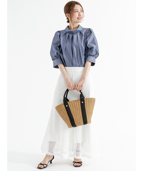 Te chichi(テチチ)の「テープハンドルペーパートートバッグ(ハンドバッグ・レディース・キャメル/ホワイト/グレー・フリ-)」の18枚目の写真