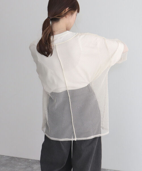 fredy emue（フレディエミュ）の「【fredyemueフレディエミュ】2WAYメッシュプルオーバー（Tシャツ/カットソー・レディース・ラベンダー/アイボリー/チャコールグレー・38）」の8枚目の写真