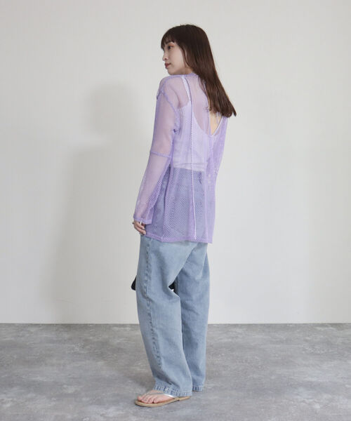 fredy emue（フレディエミュ）の「【fredyemueフレディエミュ】2WAYメッシュプルオーバー（Tシャツ/カットソー・レディース・ラベンダー/アイボリー/チャコールグレー・38）」の13枚目の写真