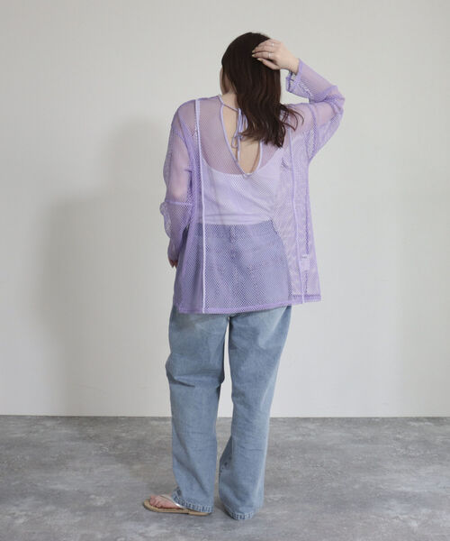 fredy emue（フレディエミュ）の「【fredyemueフレディエミュ】2WAYメッシュプルオーバー（Tシャツ/カットソー・レディース・ラベンダー/アイボリー/チャコールグレー・38）」の14枚目の写真