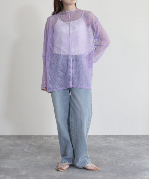 fredy emue（フレディエミュ）の「【fredyemueフレディエミュ】2WAYメッシュプルオーバー（Tシャツ/カットソー・レディース・ラベンダー/アイボリー/チャコールグレー・38）」の15枚目の写真