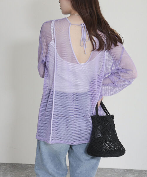 fredy emue（フレディエミュ）の「【fredyemueフレディエミュ】2WAYメッシュプルオーバー（Tシャツ/カットソー・レディース・ラベンダー/アイボリー/チャコールグレー・38）」の17枚目の写真